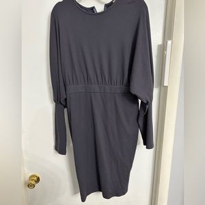 Dark grey blue midi dress